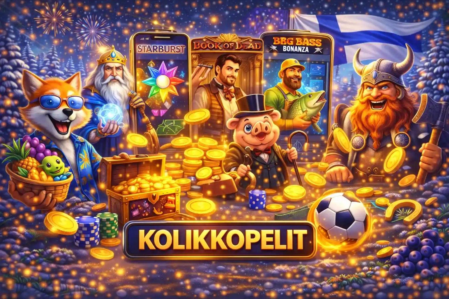 Suositut kolikkopelit Suomessa, Starburst, Book of Dead ja Big Bass