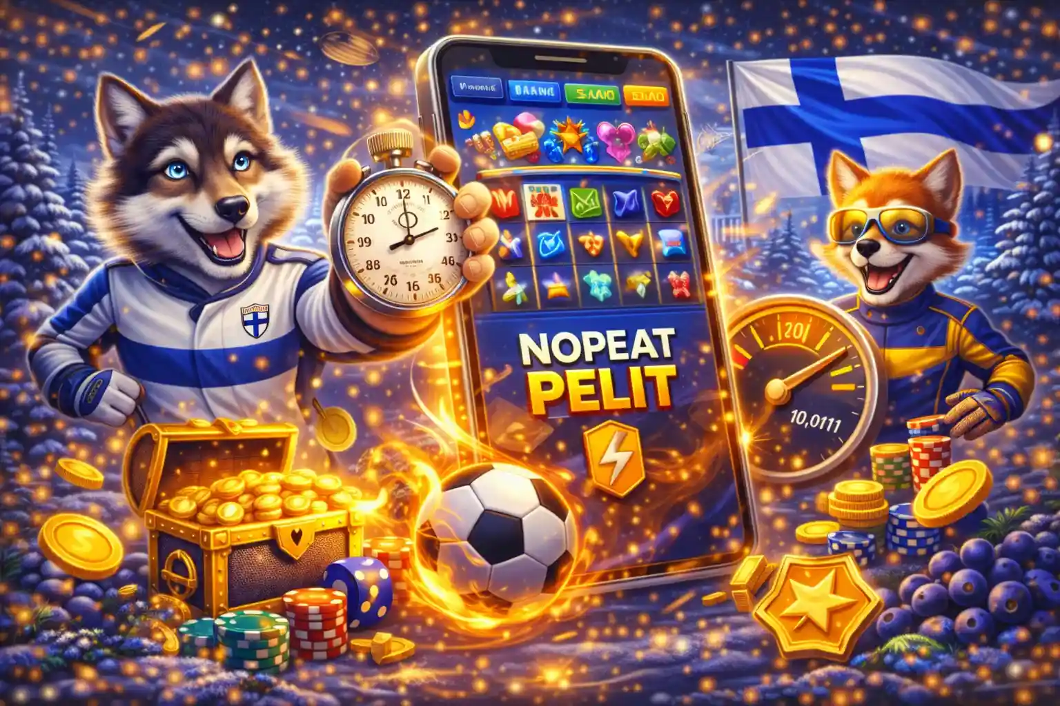 Nopeat pikapelit mobiilissa, kolikot, jalkapallo ja salamapelien tunnelma